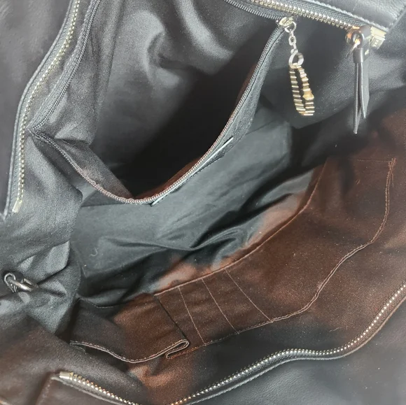 AUTHENTIC COACH HAMPTON TOTE Smooth Black Leather F11202 - Picture 8 of 13